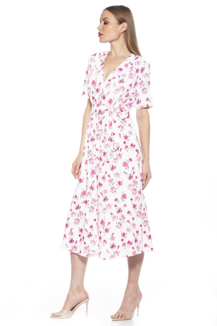 Larisa V Neck Fit And Flare Dress