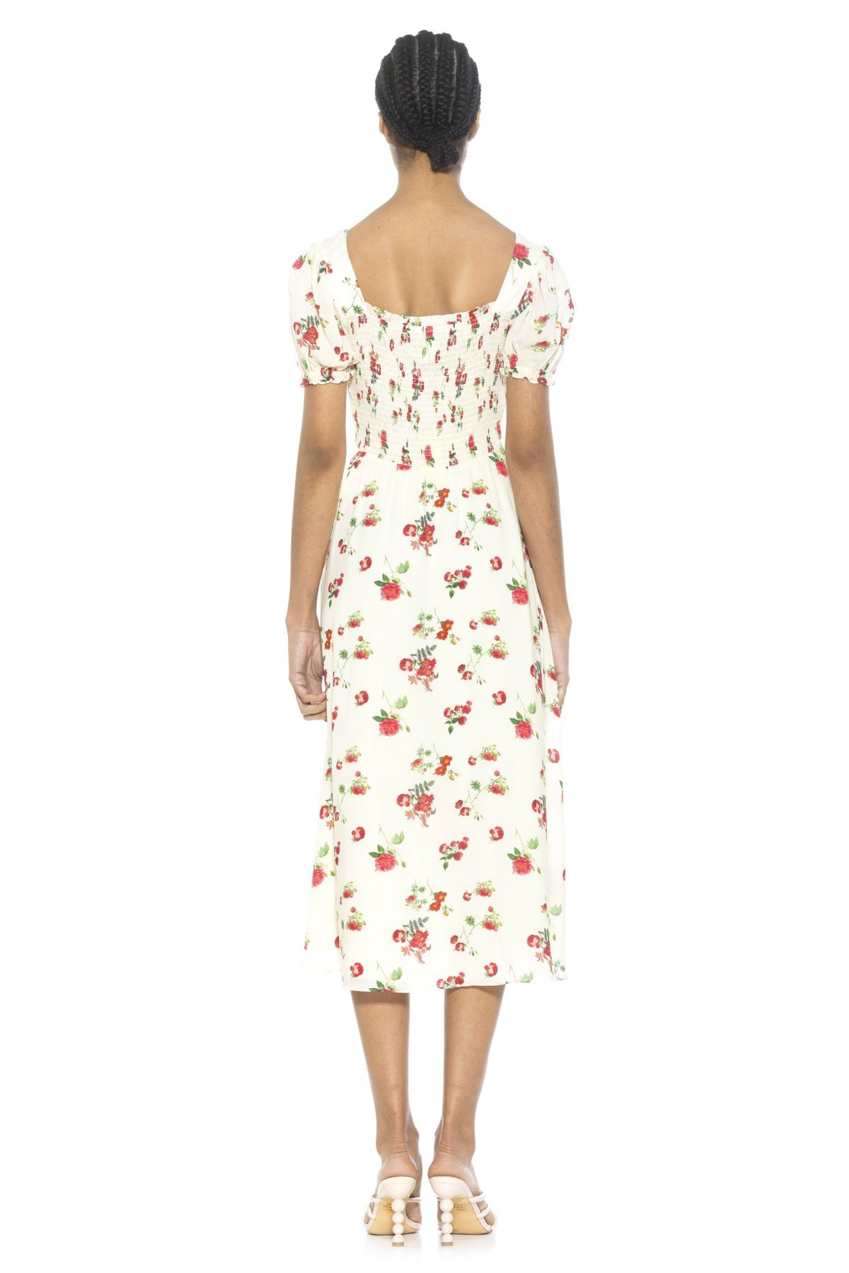 Iris Smocked Puff Sleeve Midi Dress