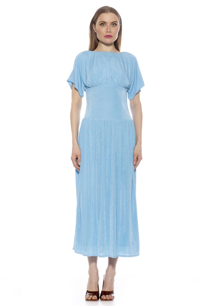 Luna Draped Dolman Sleeve Dress