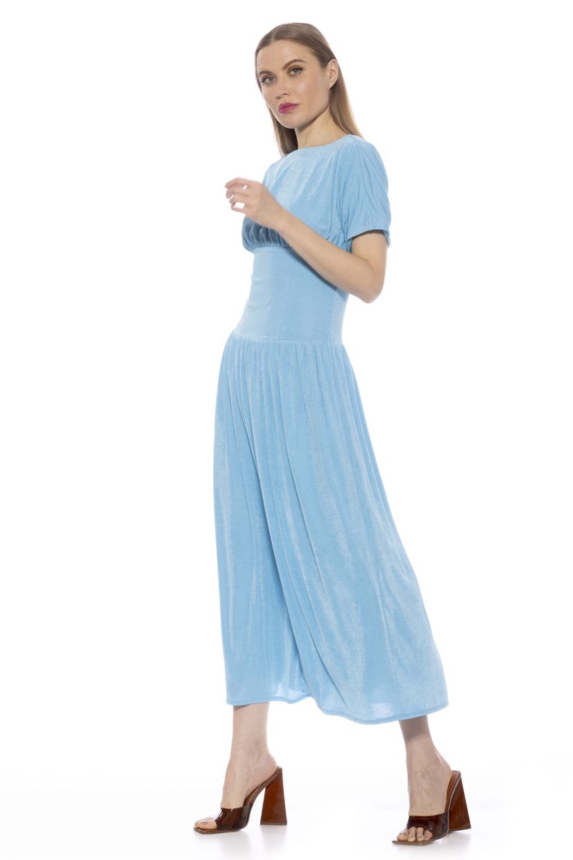 Luna Draped Dolman Sleeve Dress