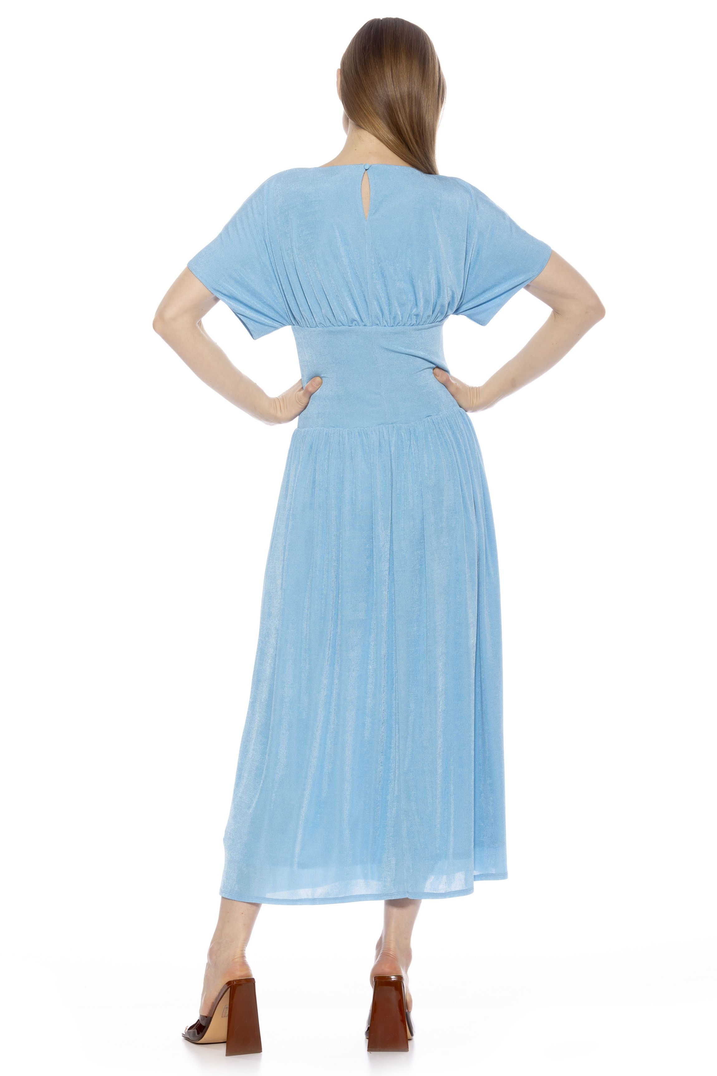 Luna Draped Dolman Sleeve Dress
