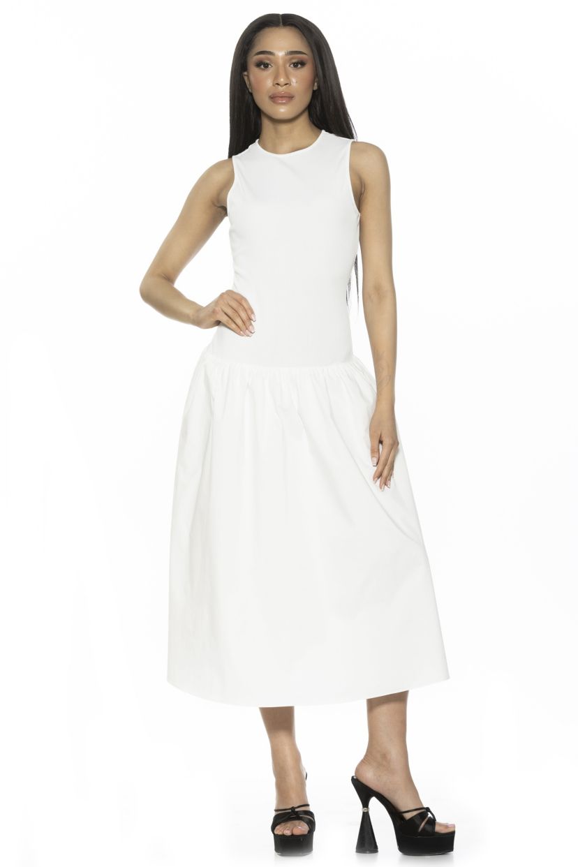 Lyle Crewneck Fit And Flare Midi Dress