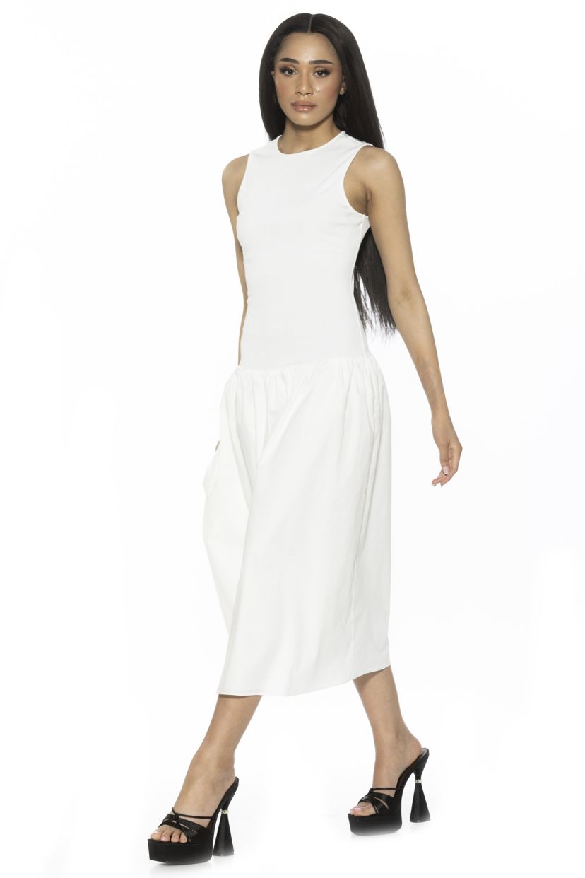 Lyle Crewneck Fit And Flare Midi Dress