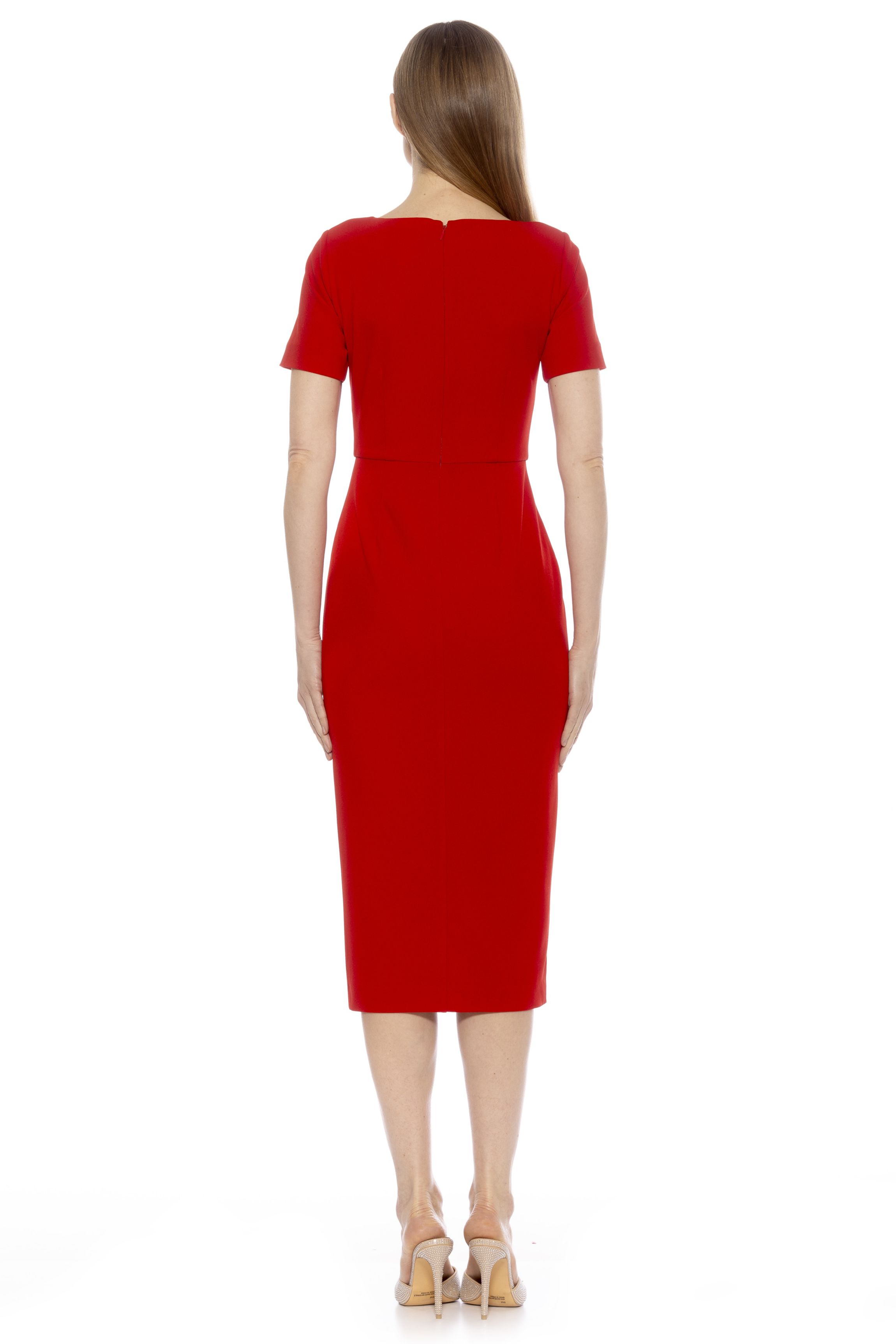 Zayd Boatneck Midi Sheath Dress