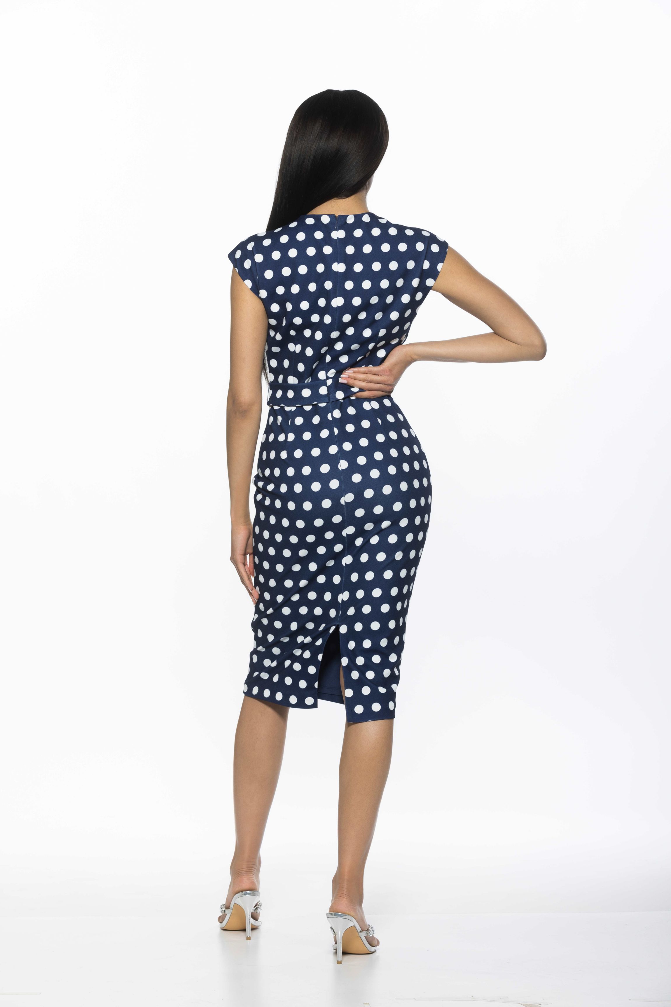 Blossom Crewneck Belted Sheath Dress