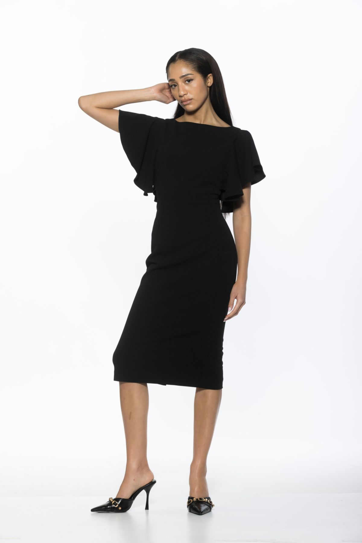 Sherri Boatneck Midi Sheath Dress