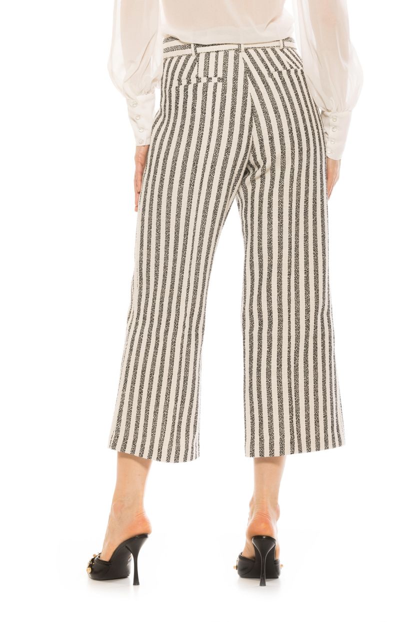 Caden Tweed Belted Wide Leg Pants