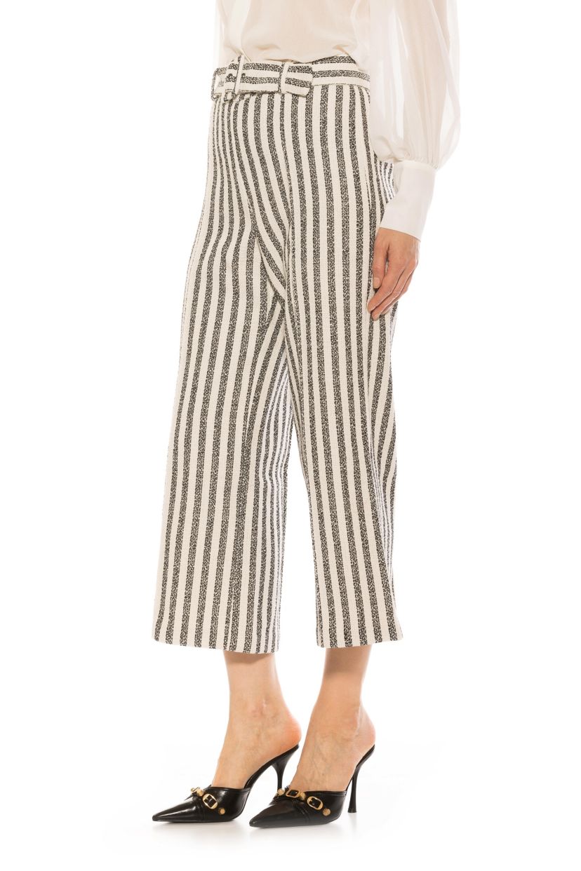 Caden Tweed Belted Wide Leg Pants