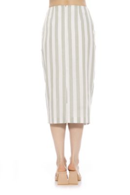 Jacki Stripe Midi Pencil Skirt