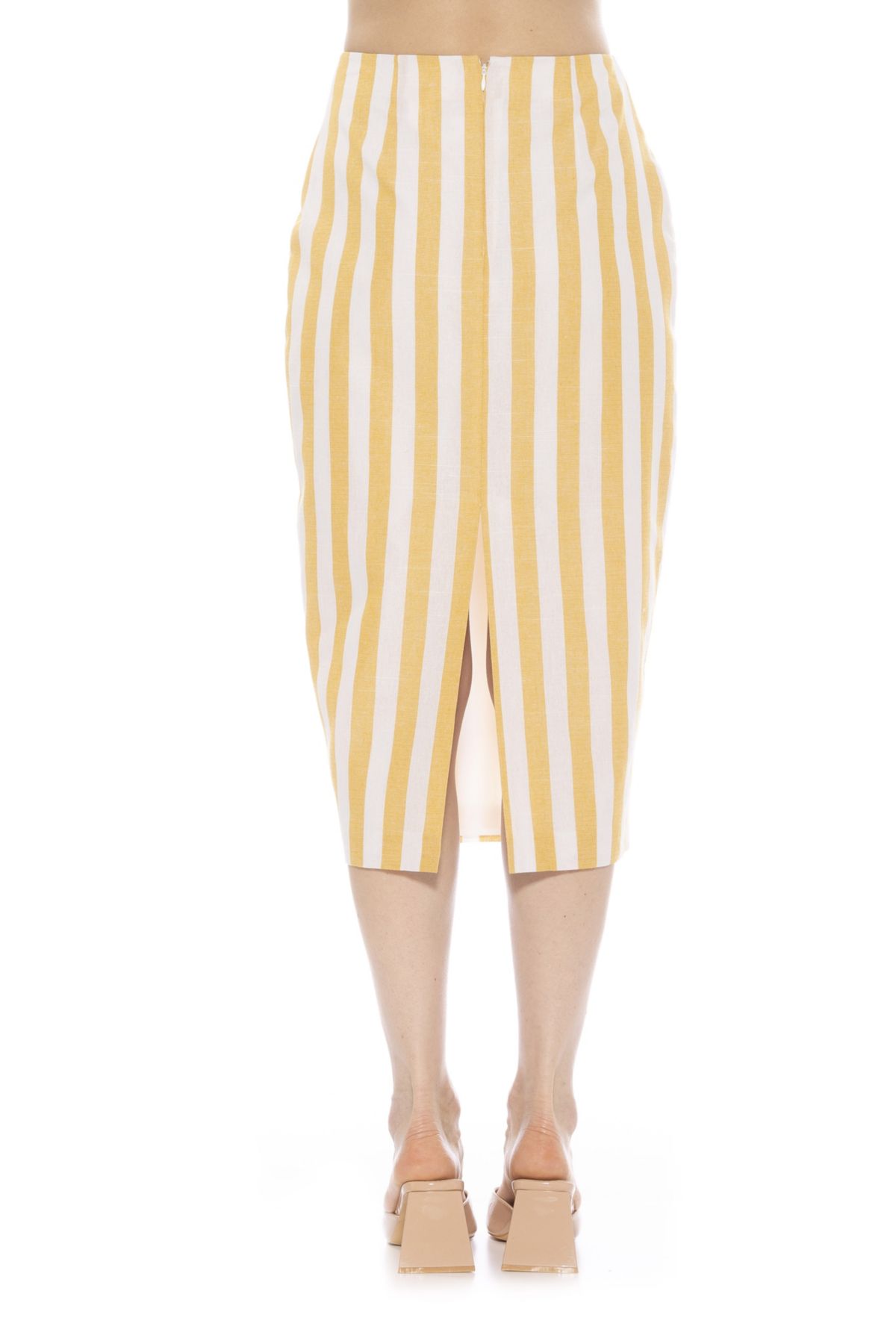 Jacki Stripe Midi Pencil Skirt