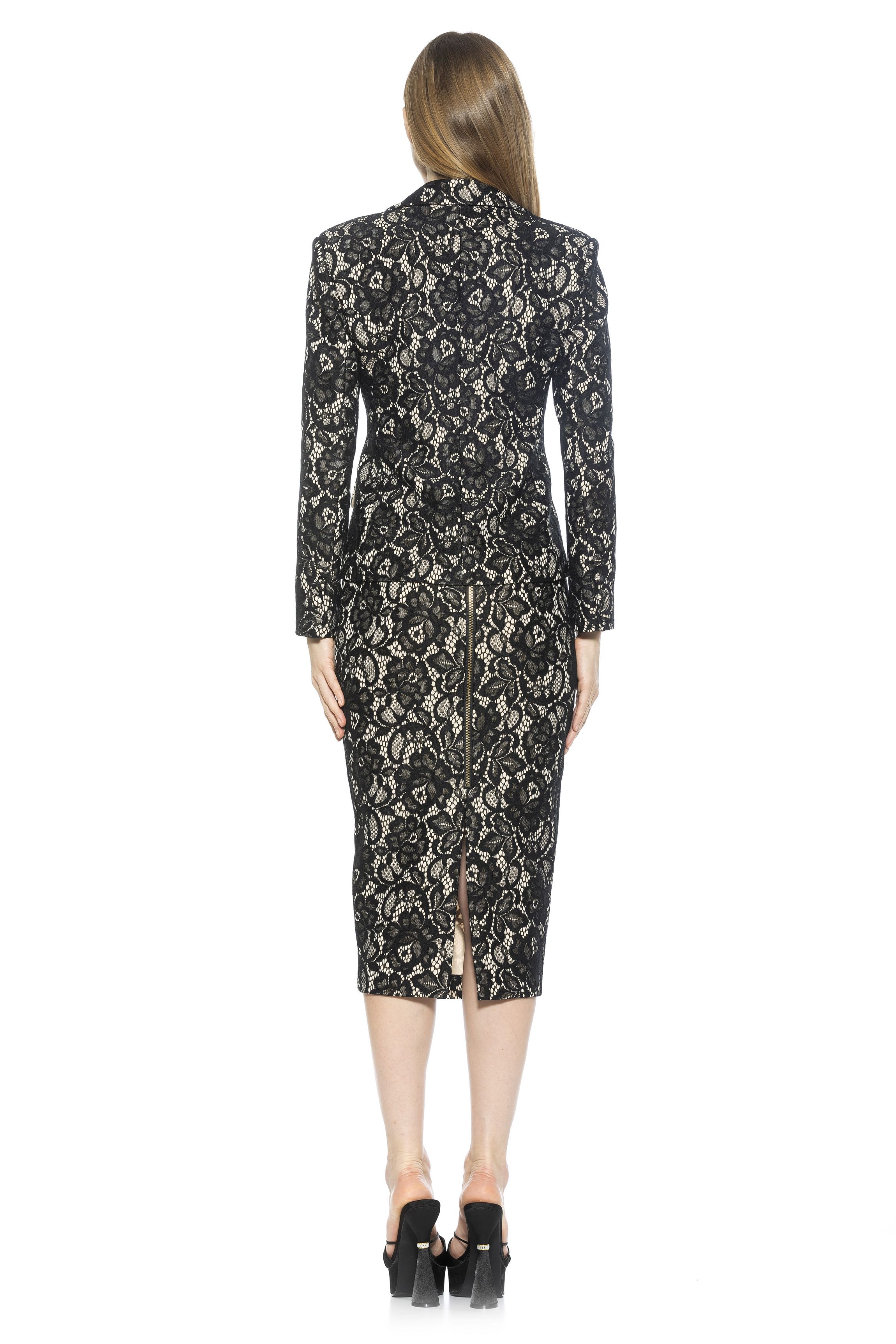 Alexia Admor Women's Jacki Lace Midi Pencil Skirt, Black, 8
