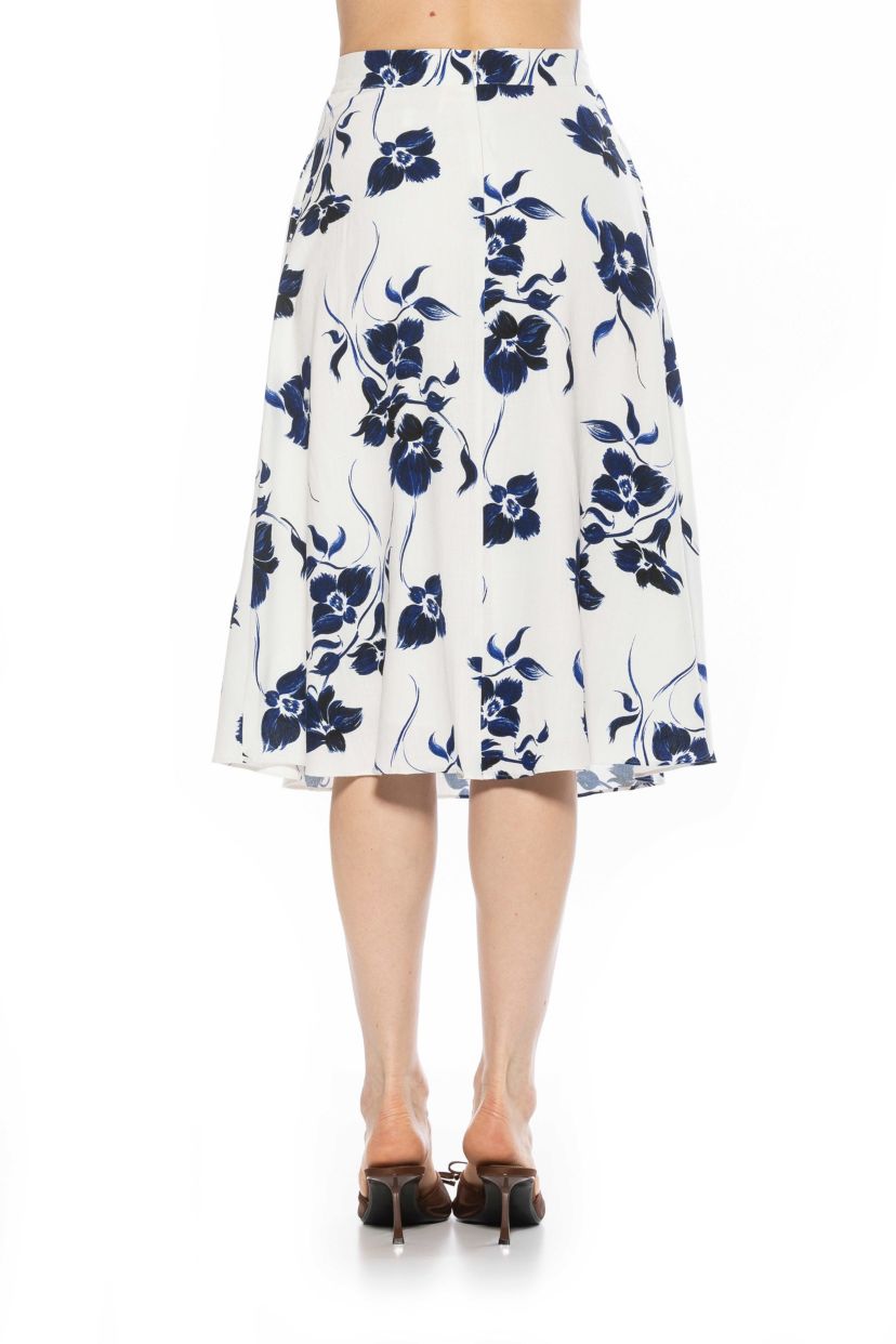Mabel Linen Midi Flared Skirt