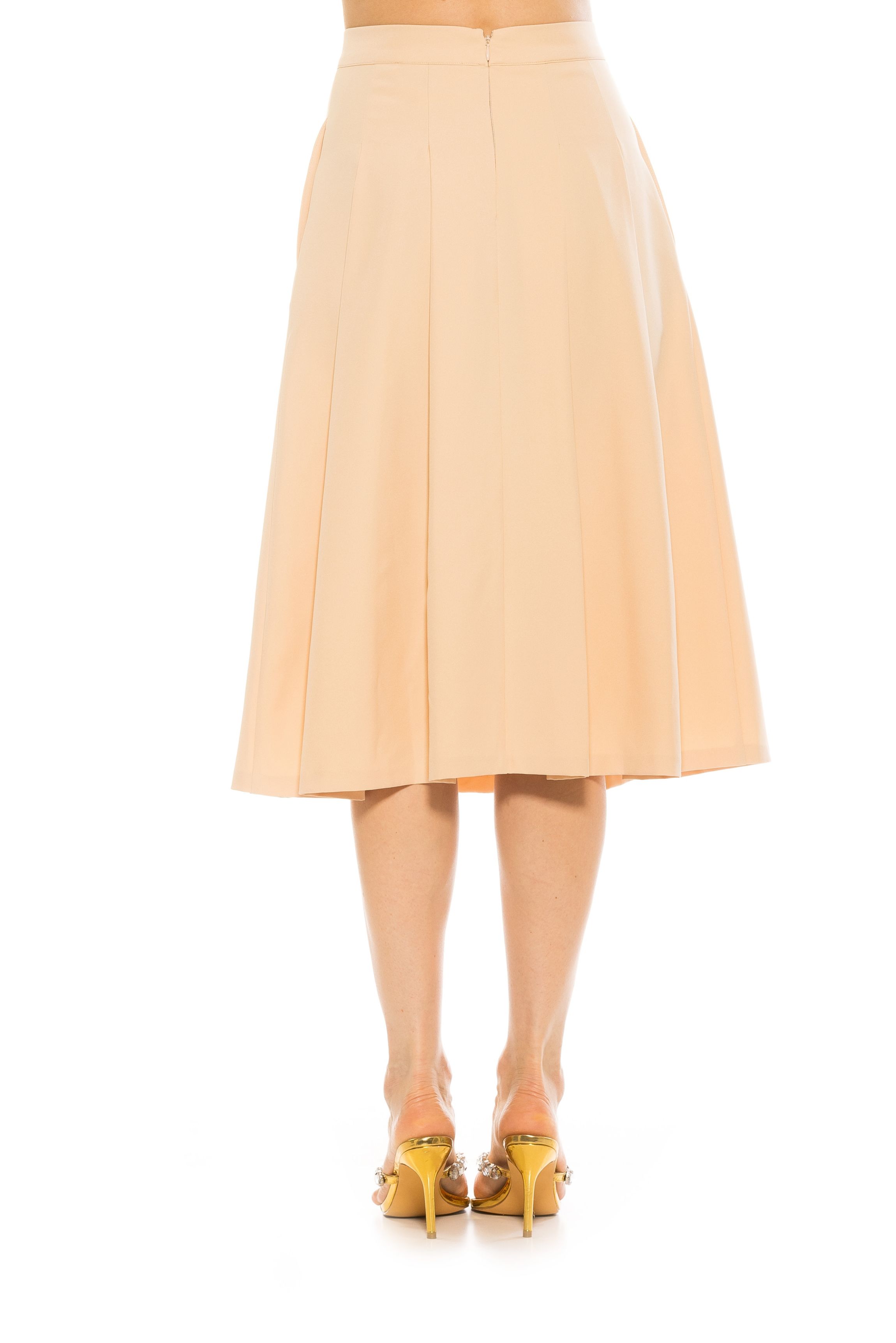 Illia Pleated Midi Skirt