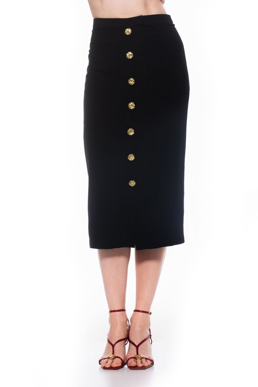 Carla Front Button Down Midi Skirt