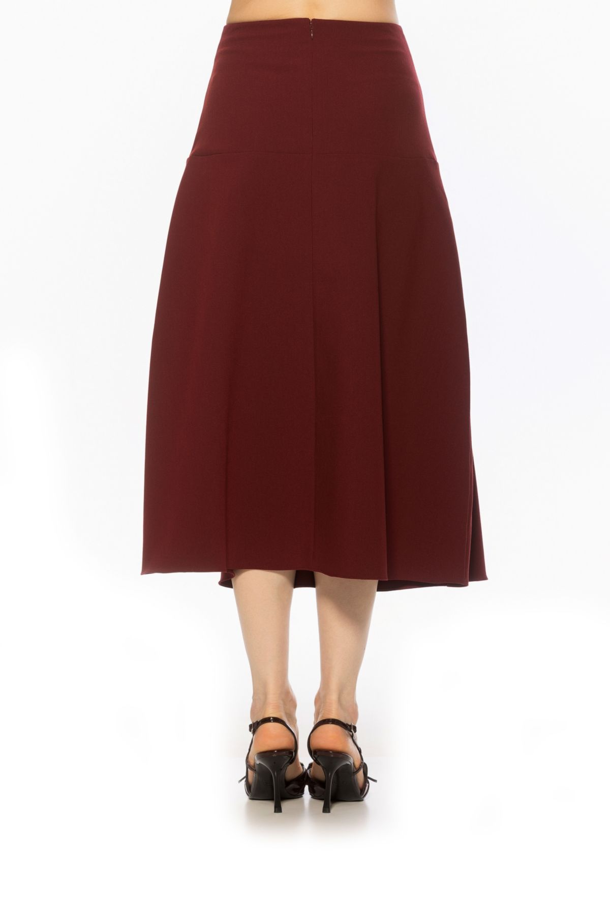 Eres Flared Midi Skirt With Front Detail