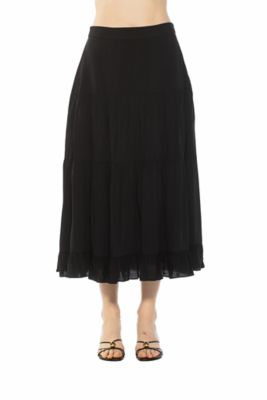 Alexia Admor Women's Amelie Ruffle Tiered Skirt, Black, 8