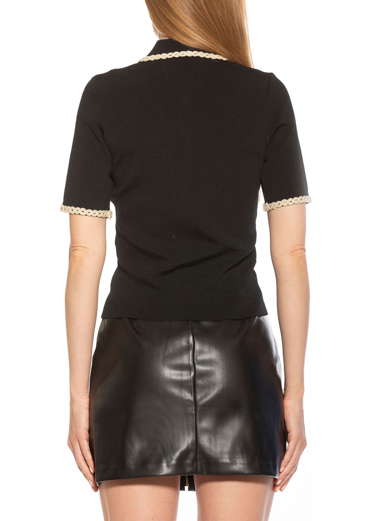 Brianna Short Sleeve Knit Collared Top