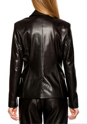 Classic Faux Leather Blazer