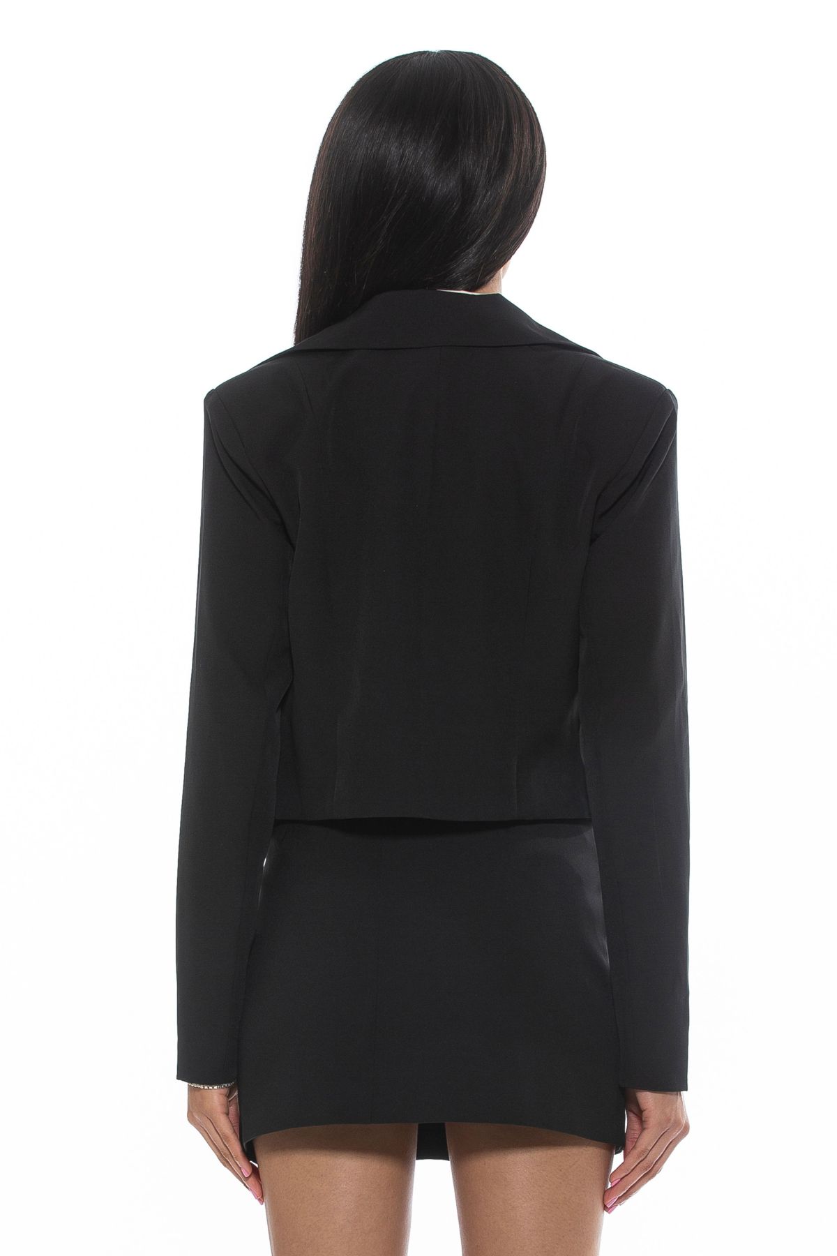 Jesse Cropped Blazer With Button Detail