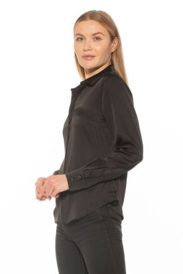 Cassidy Collared Classic Button Down Silky Shirt