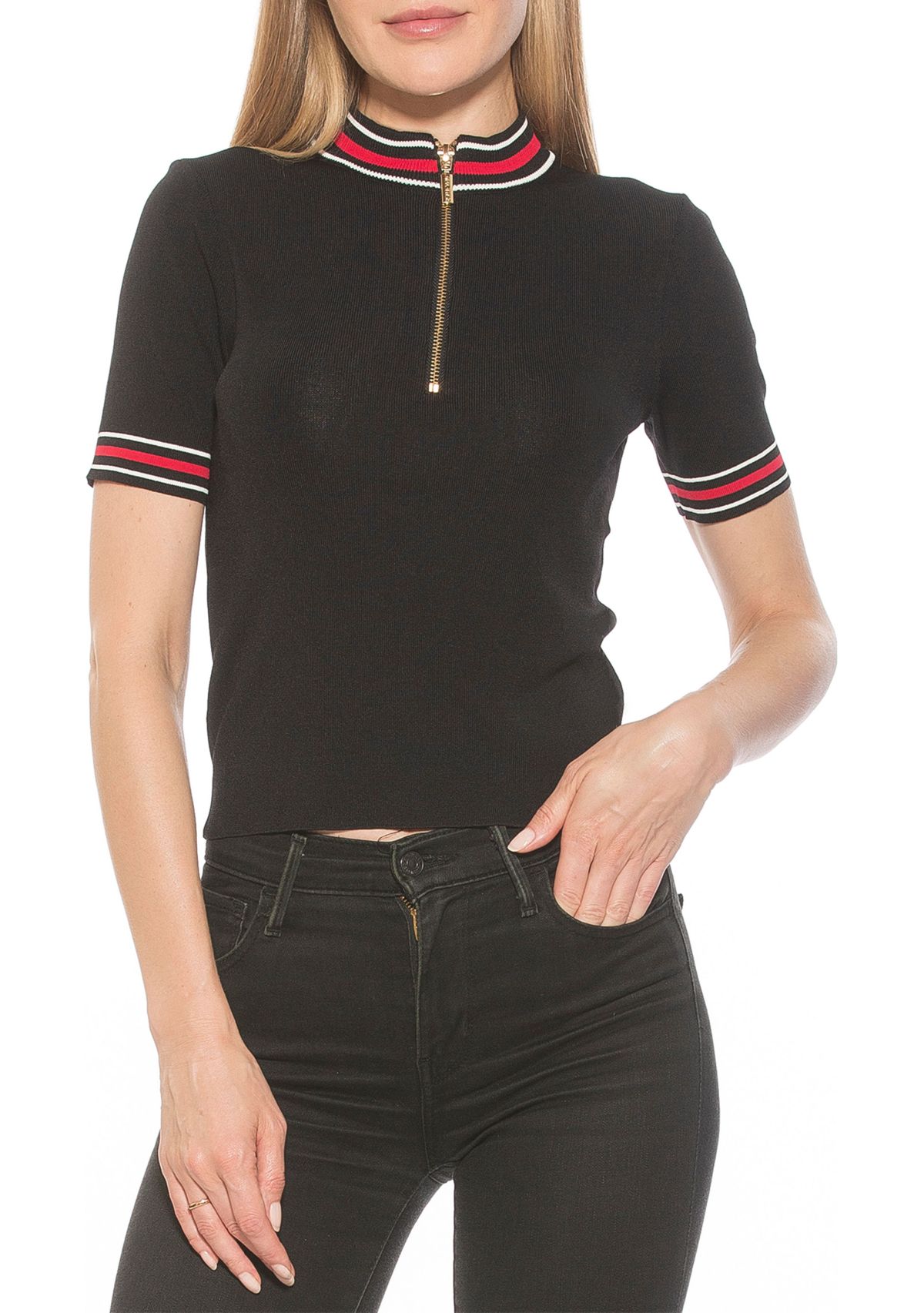 Phoebe Short Sleeve Turtle Neck Knit Top