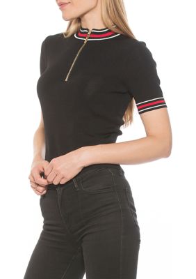 Phoebe Short Sleeve Turtle Neck Knit Top