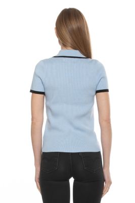 Alice Knitted Short Sleeve Collar Top