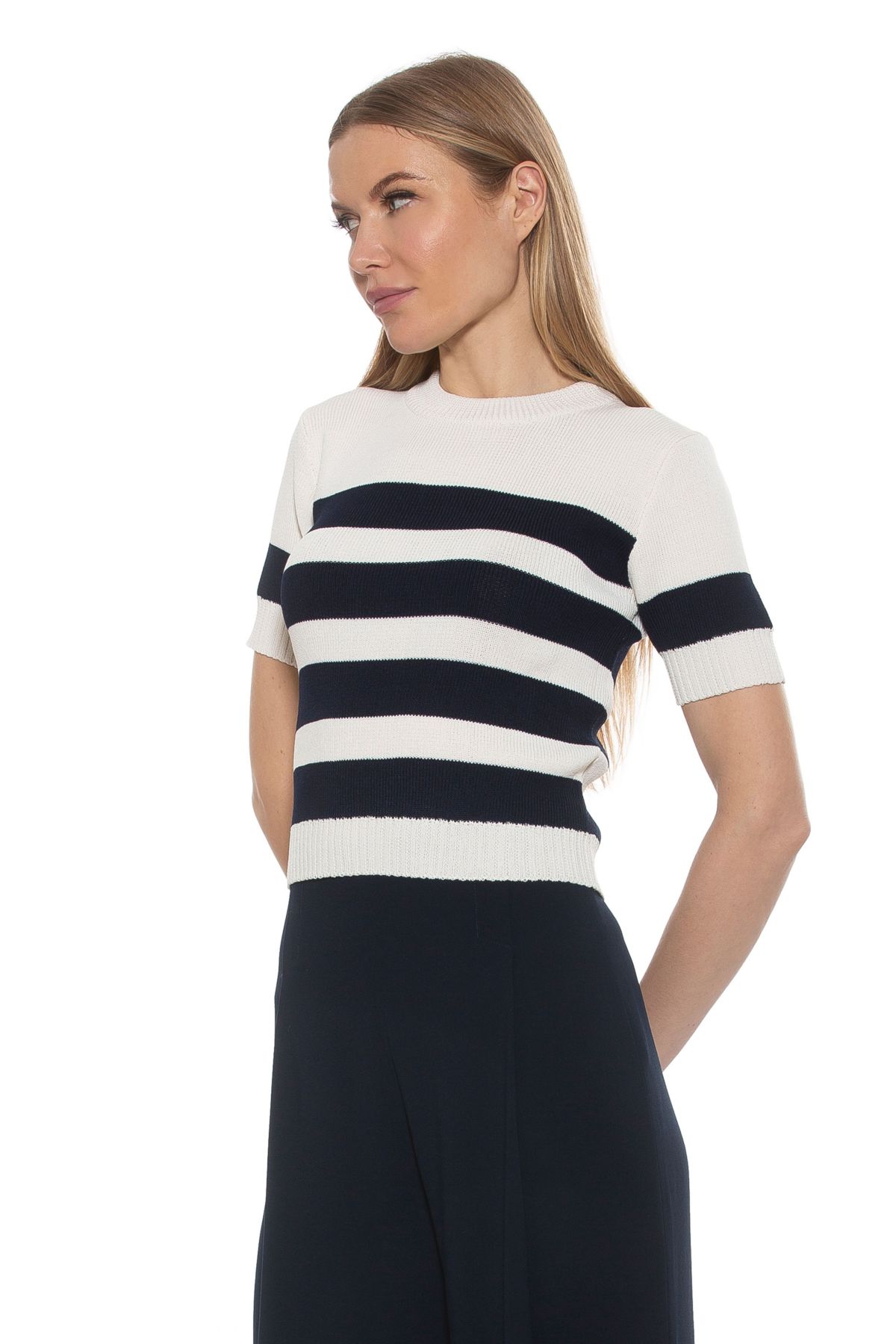 Pat Classic Knit Stripped Logo Top