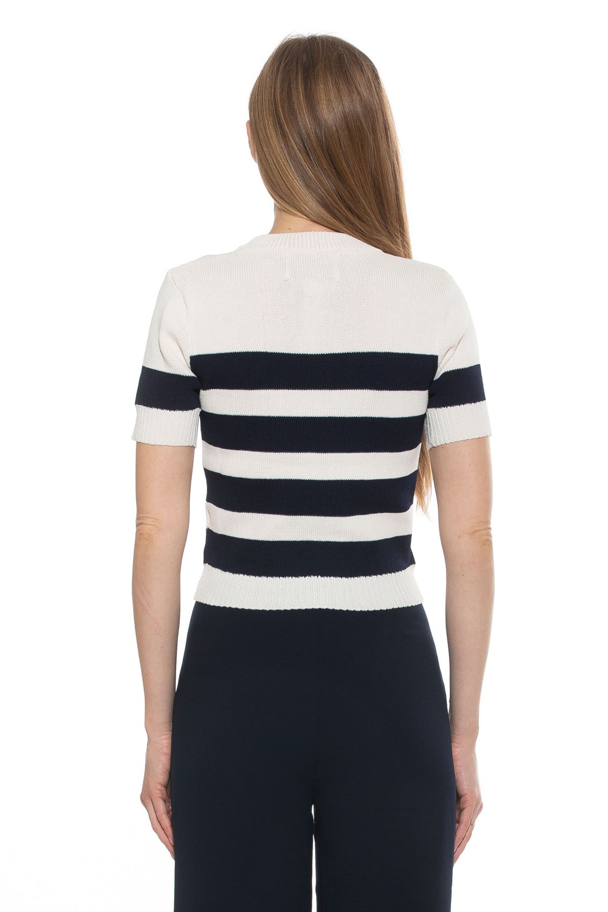 Pat Classic Knit Stripped Logo Top
