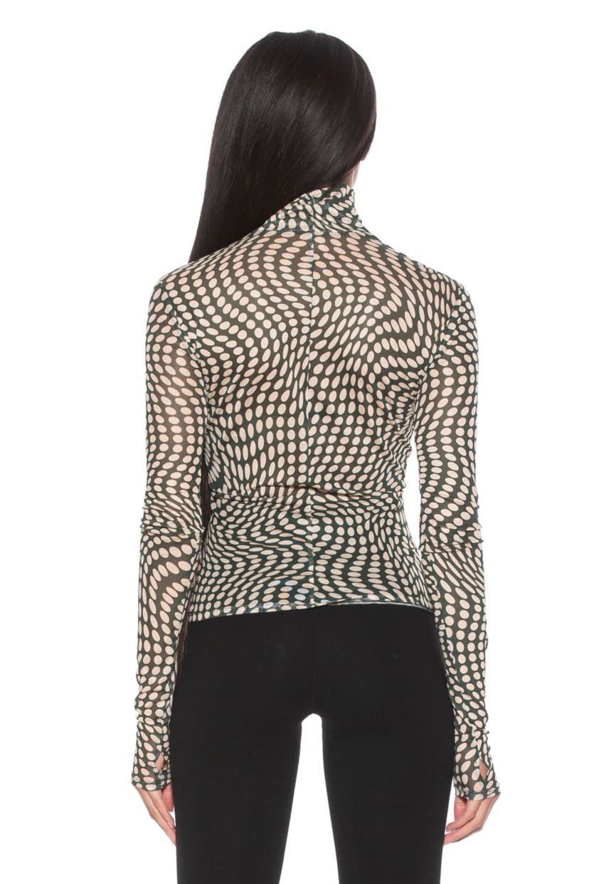 Doja Mesh Mockneck Long Sleeve Top