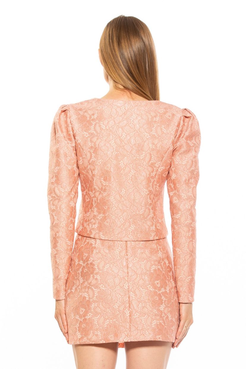 Rowan Long Puff Sleeve Sweetheart Lace Jacket