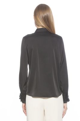 Brooks Long Sleeve Silky Ruffle Blouse