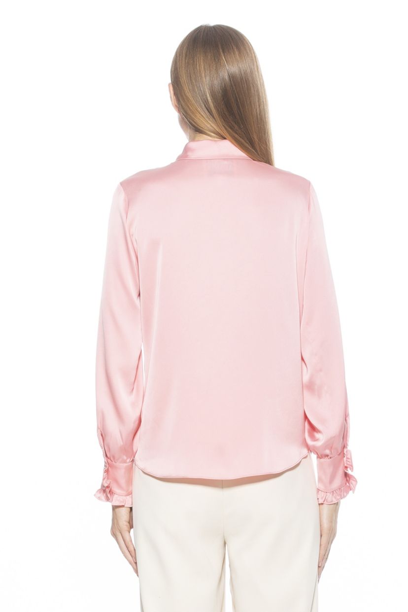 Brooks Long Sleeve Silky Ruffle Blouse