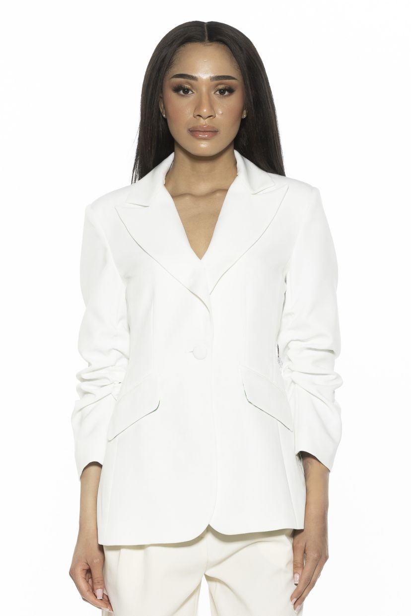 Tau Blazer With Scrunched Sleeve Detail