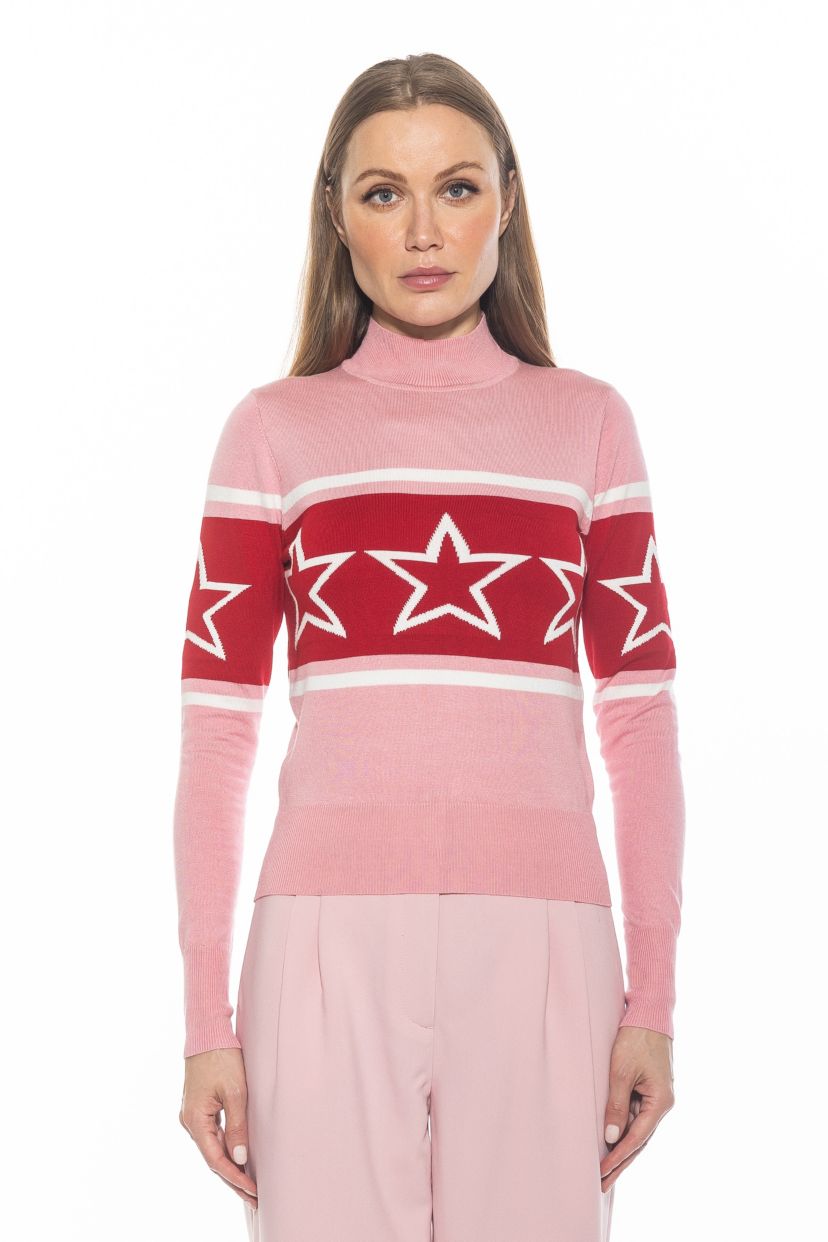 Lisa Mockneck Sweater With Star Motif