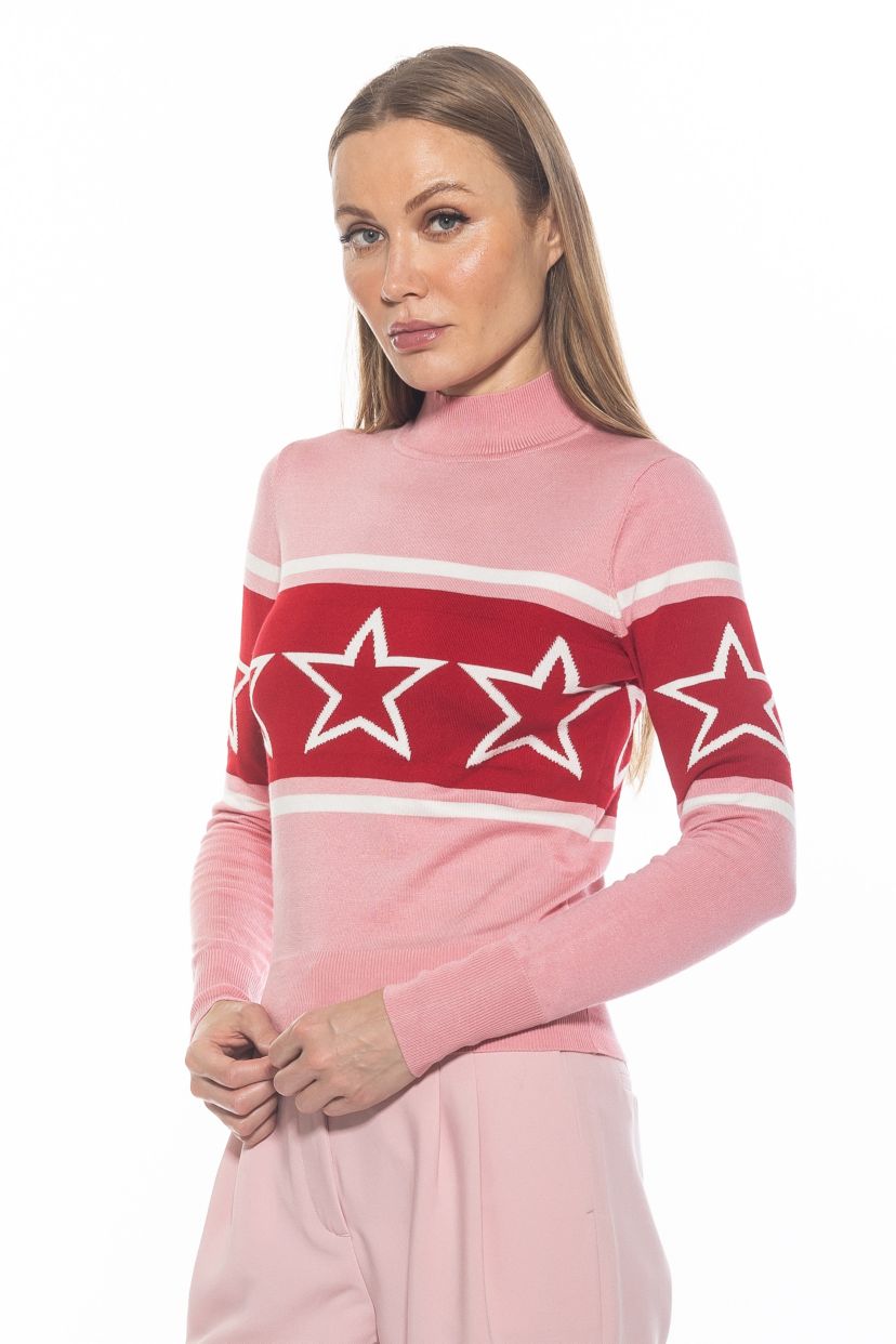 Lisa Mockneck Sweater With Star Motif