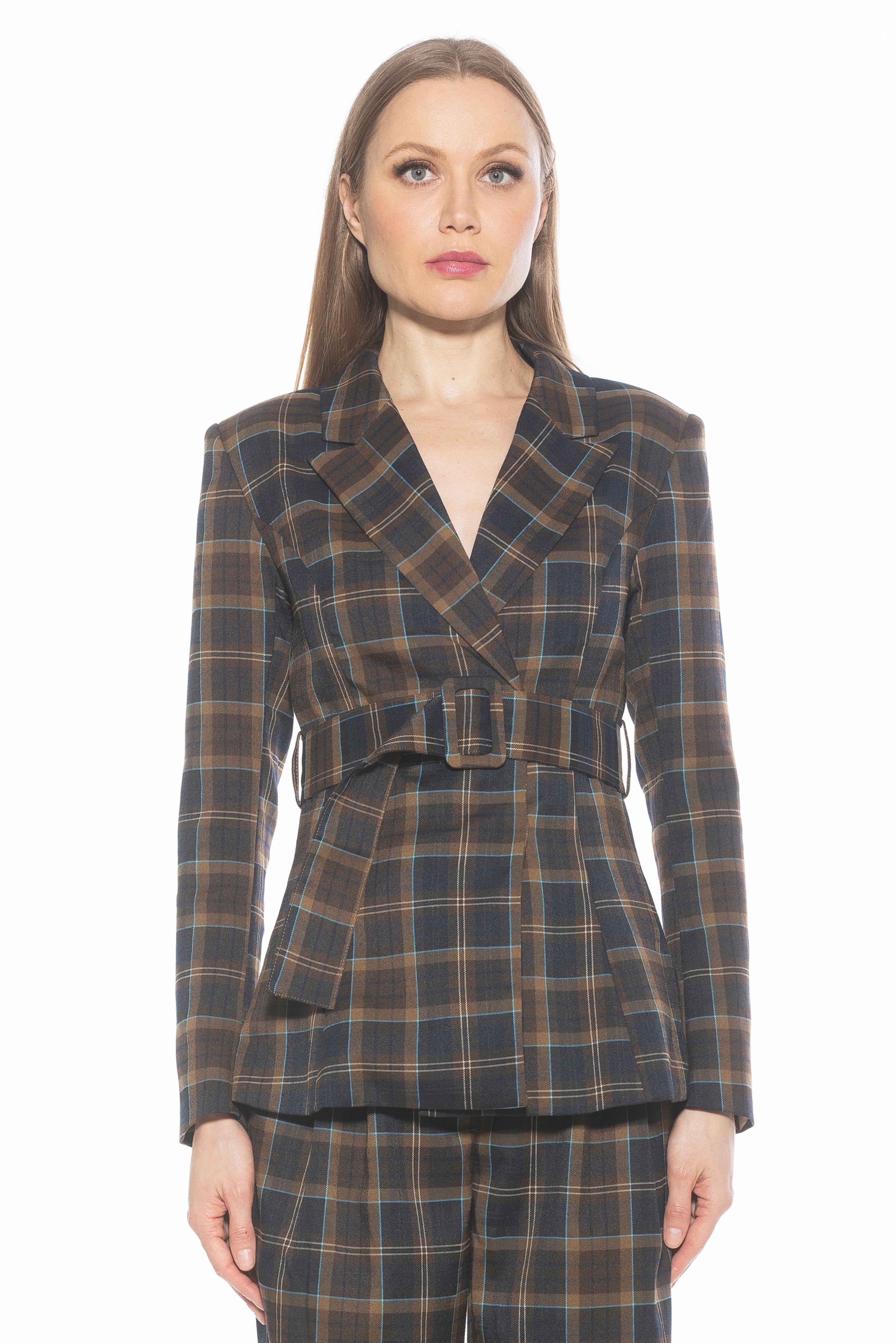 Janna Plaid Longline Blazer