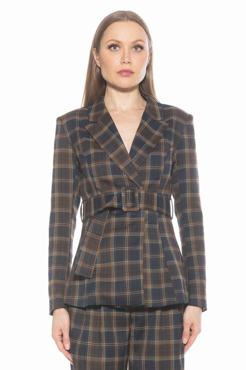 Janna Plaid Longline Blazer