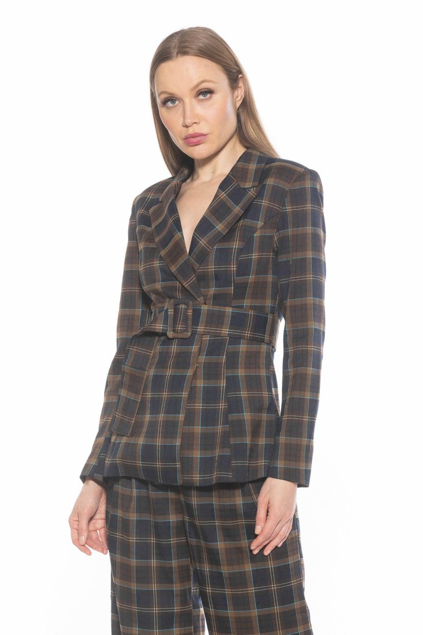 Janna Plaid Longline Blazer