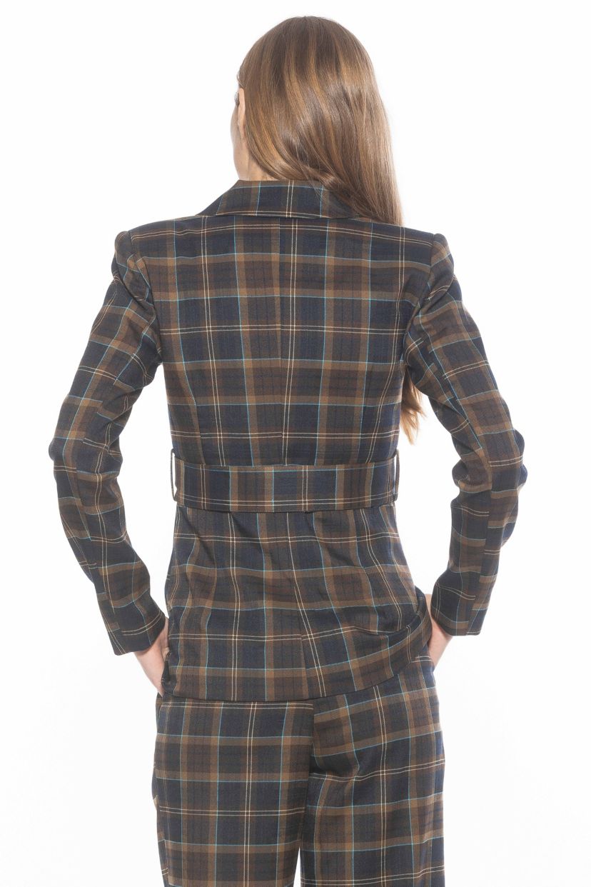 Janna Plaid Longline Blazer