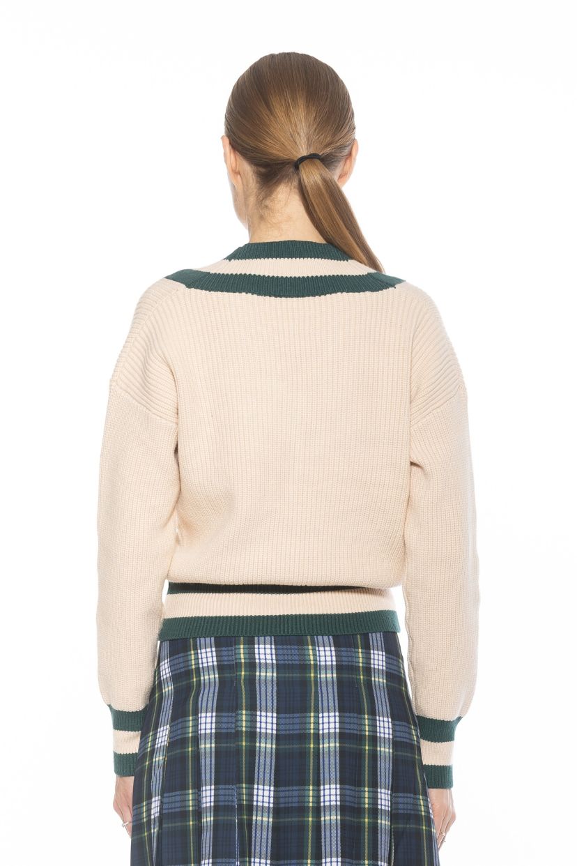 Leona Varsity Polo Sweater Top