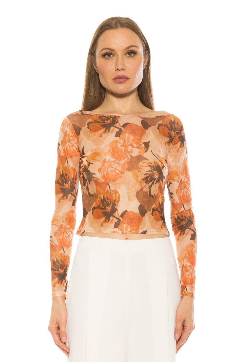 Opal Boatneck Sheer Mesh Top