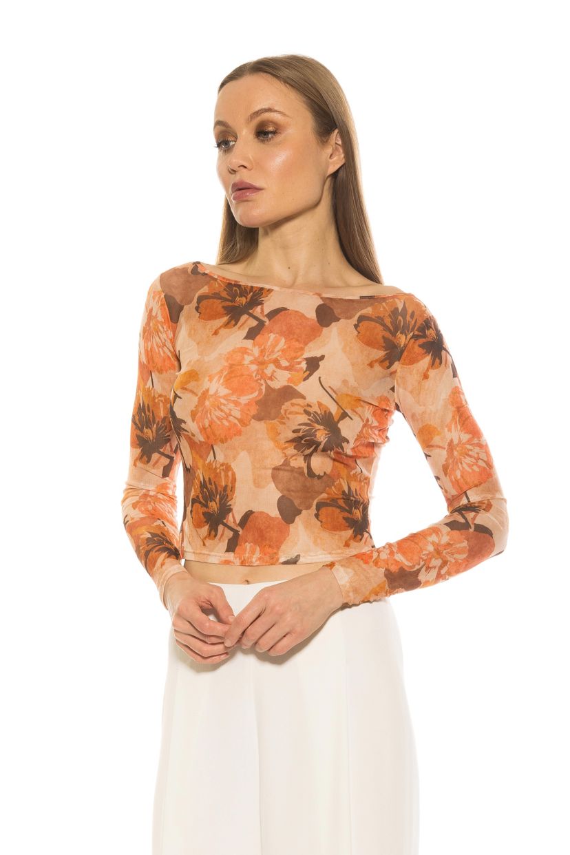 Opal Boatneck Sheer Mesh Top