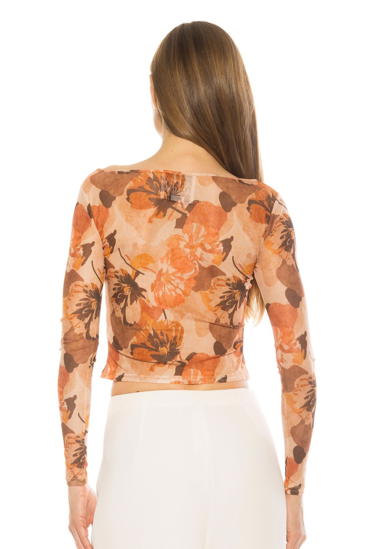 Opal Boatneck Sheer Mesh Top