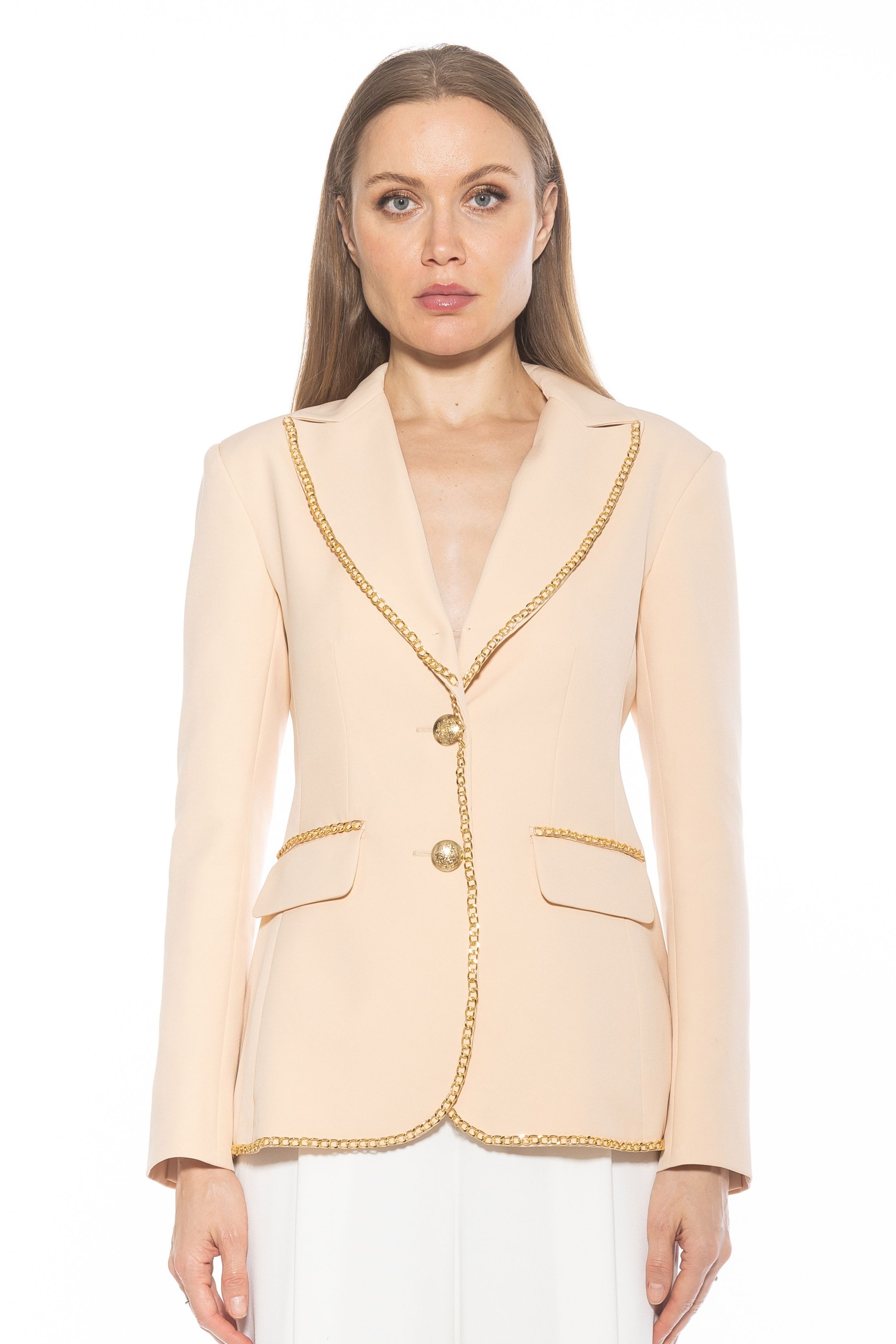 Janet Blazer With Chain Trim Detail