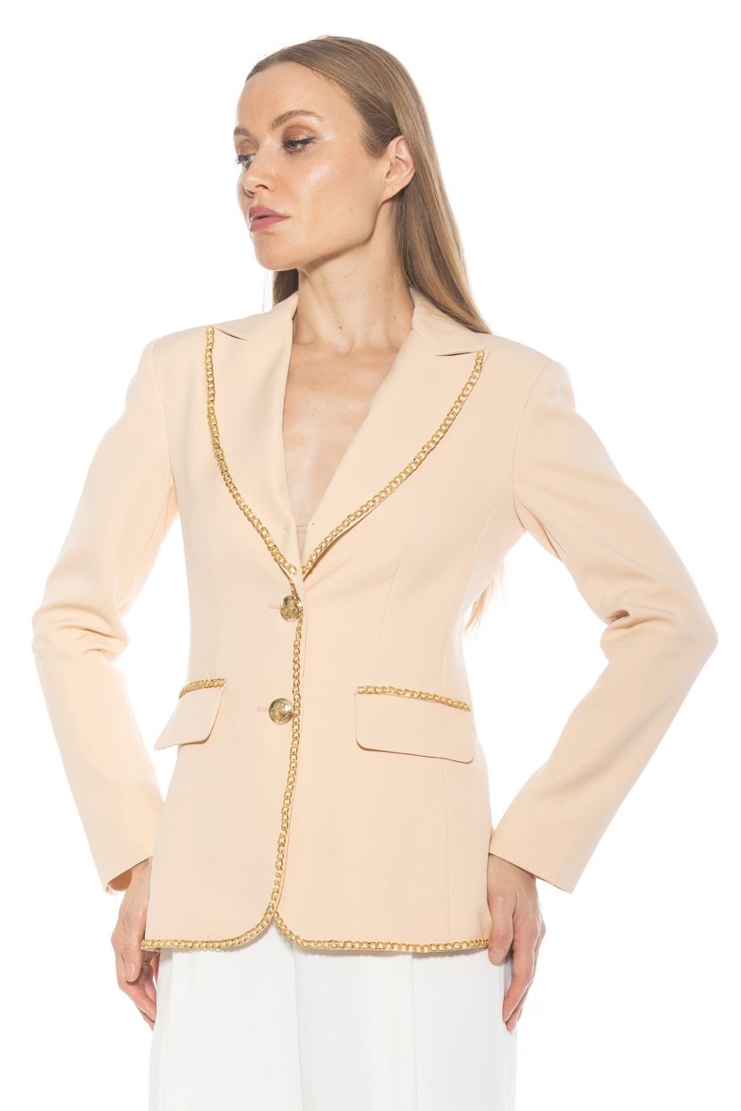 Janet Blazer With Chain Trim Detail