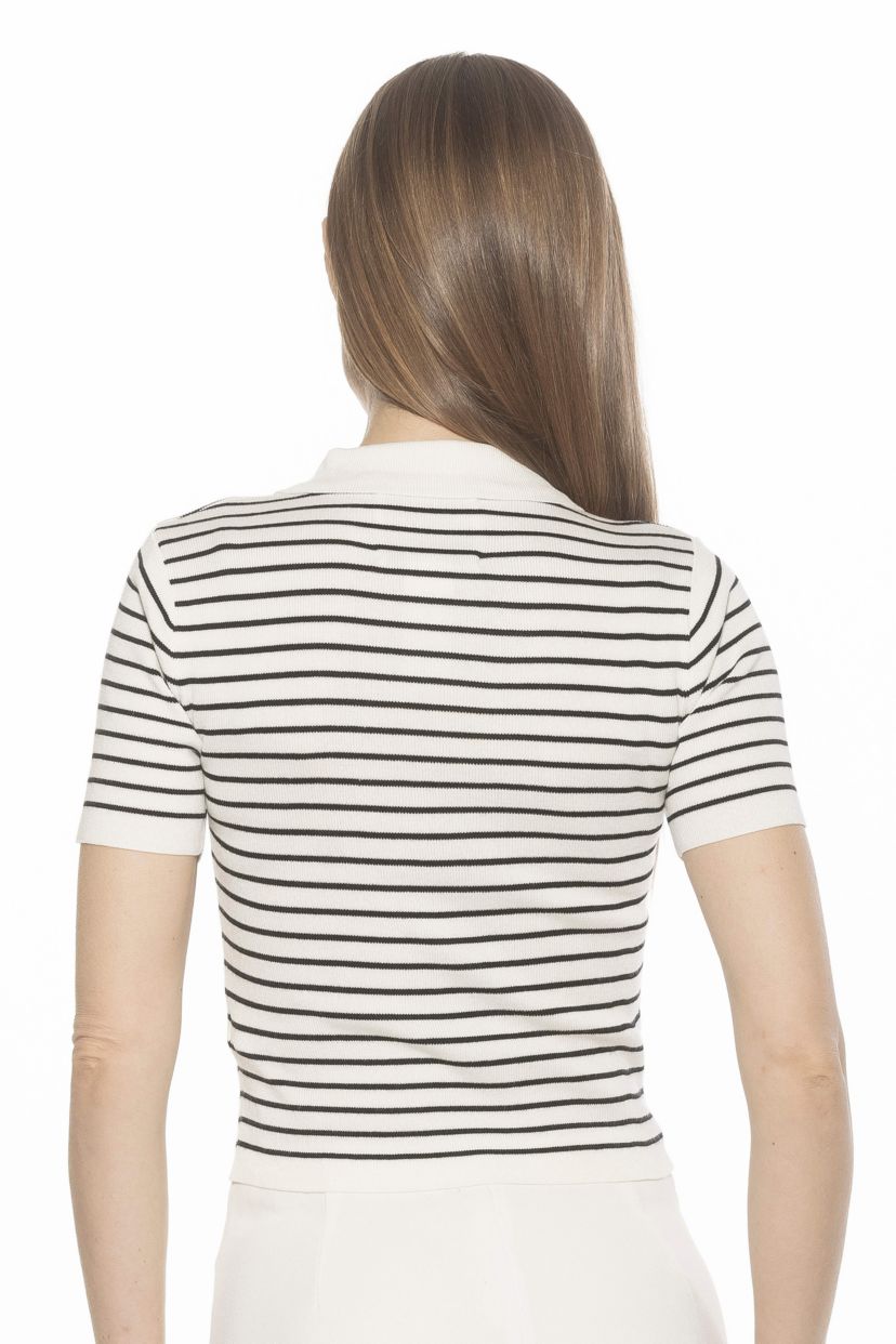 Elani Short Sleeve Knit Polo Shirt