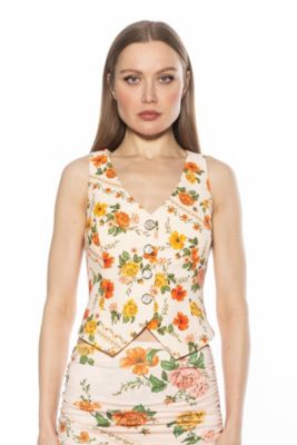 Alexia Admor Women's Liliana Sleeveless Button Down Vest Top, 12