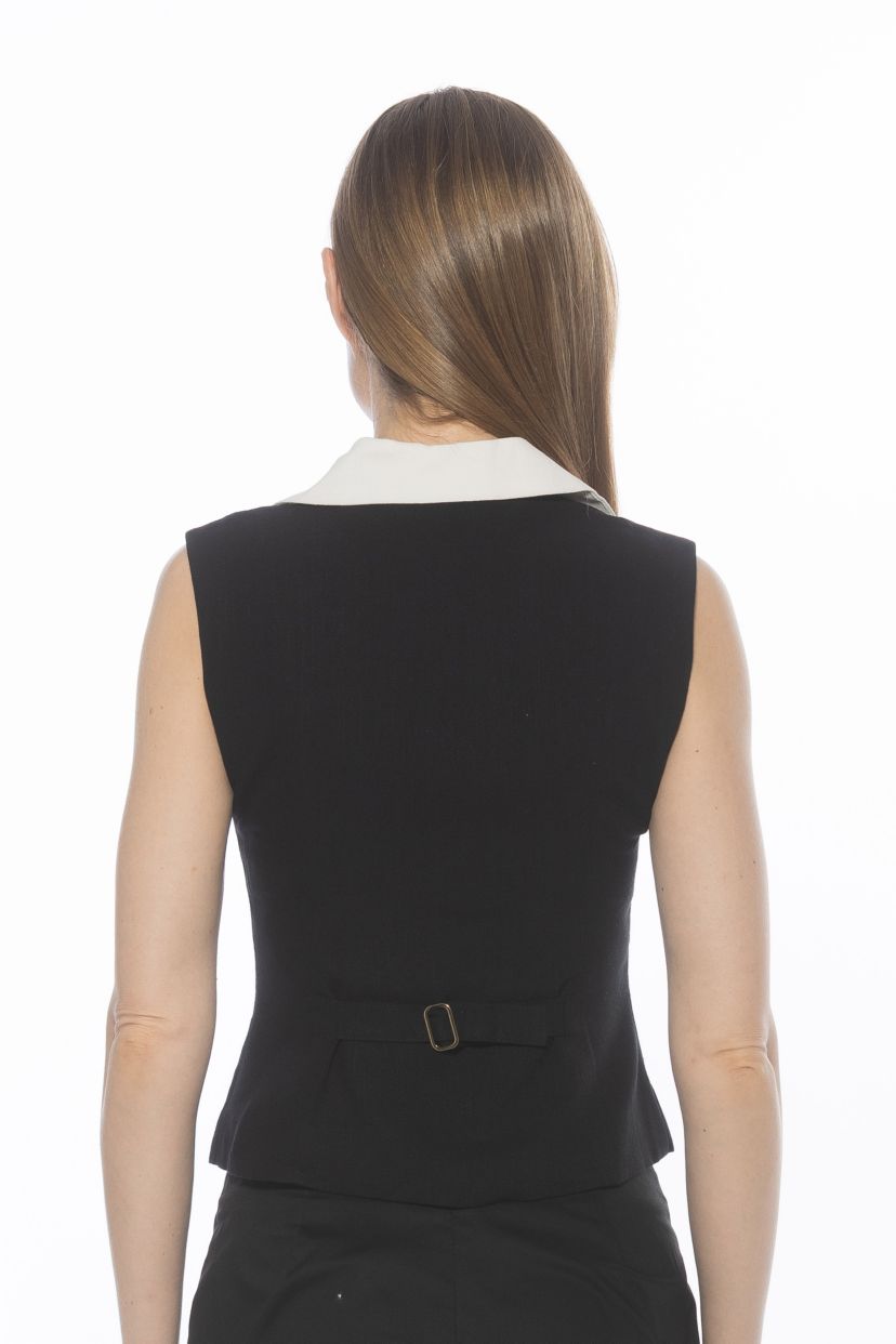 Luisa Collared Button Down Vest Top