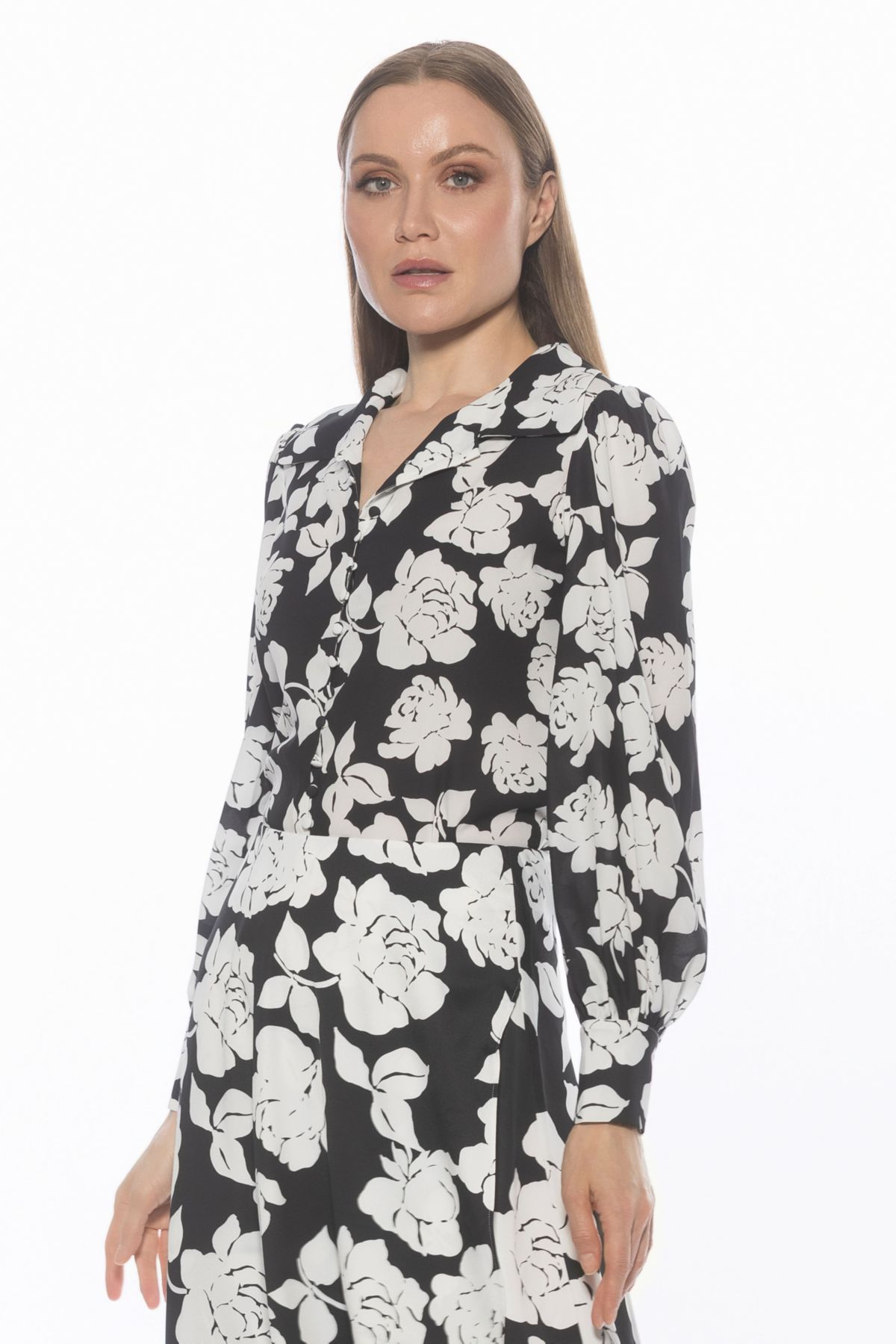 Rah Blouson Sleeves Button Down Blouse